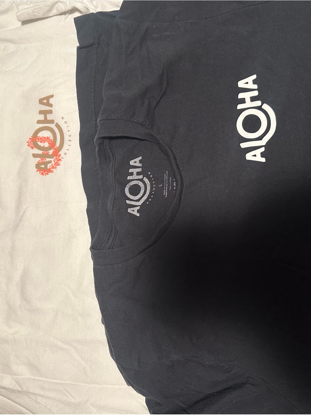 ALOHA collection Logo Short-Sleeve Tee - Black and white SET OF 2